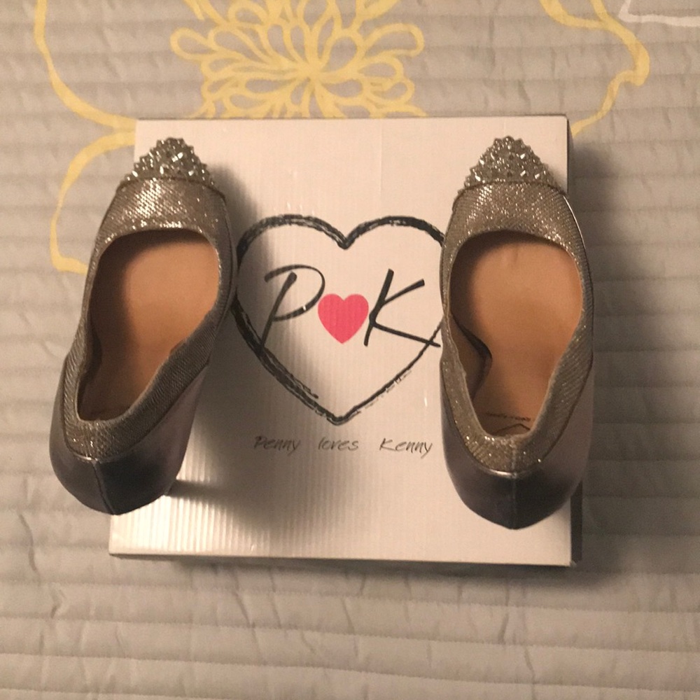 Stiletto silver/pewter pumps